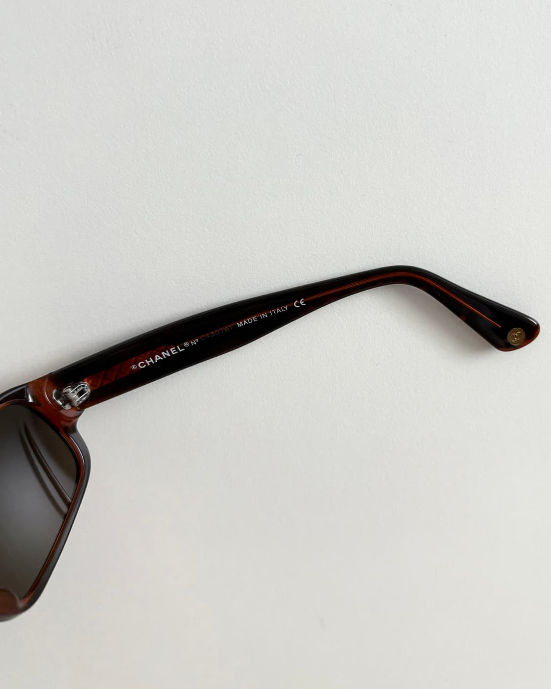 CHANEL 빈티지 샤넬 로고 마트라세 선글라스 다크브라운  상품이미지8