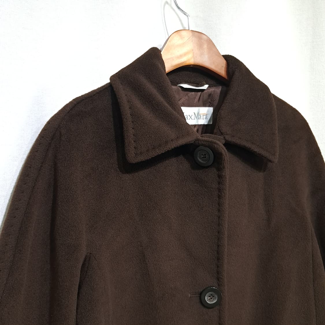 CL223 L 막스마라 90s 이태리판 울캐시미어 다크브라운 싱글코트 상품이미지10