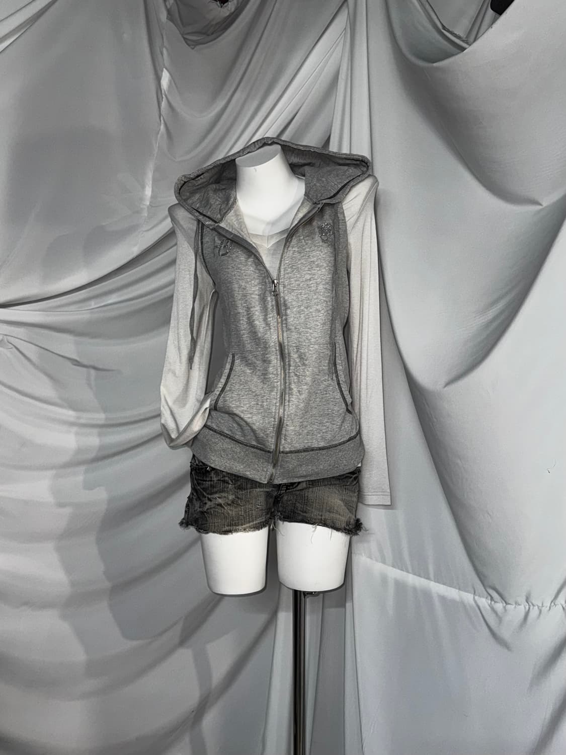 무채색 데일리 해골 펑크 키치 와투케 코디세트  상품이미지7