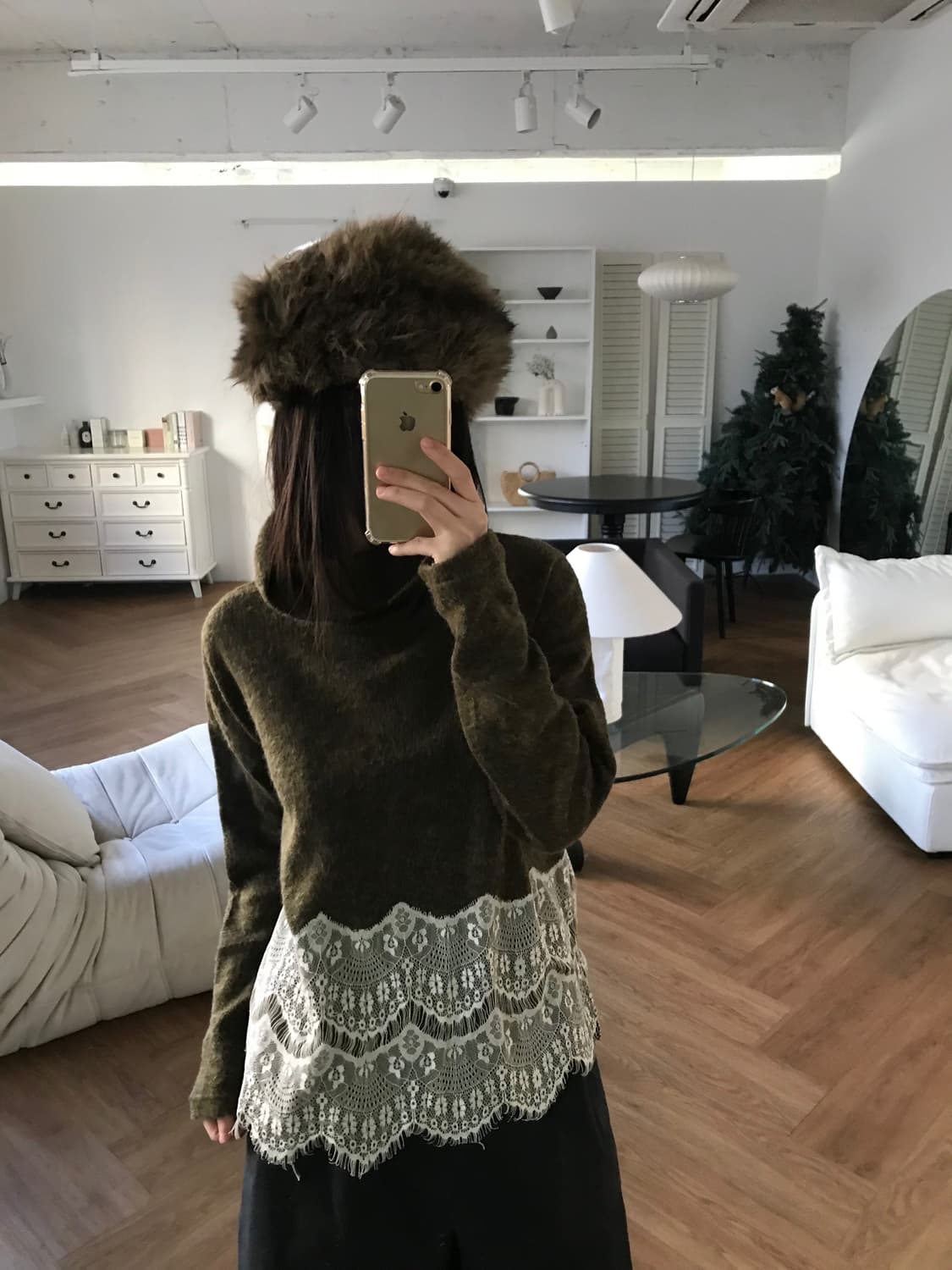 vintage lace turtle neck knit 상품이미지1