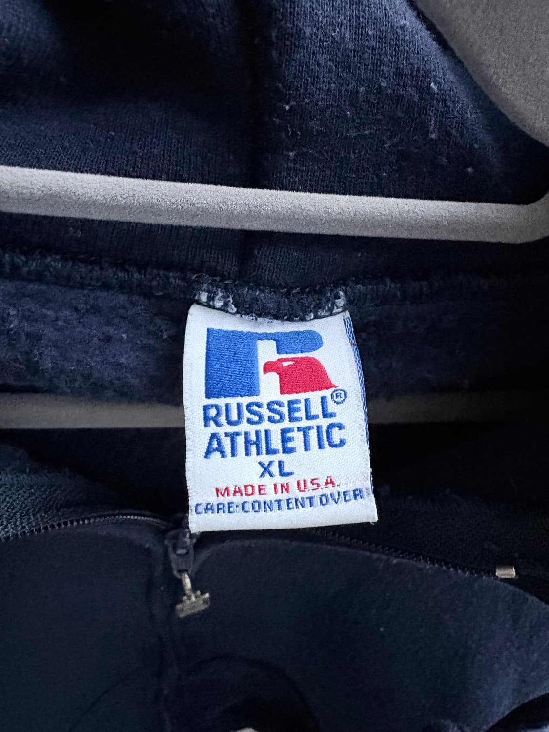 (XL) 90s 러셀 USA 네이비 후드 집업 상품이미지3