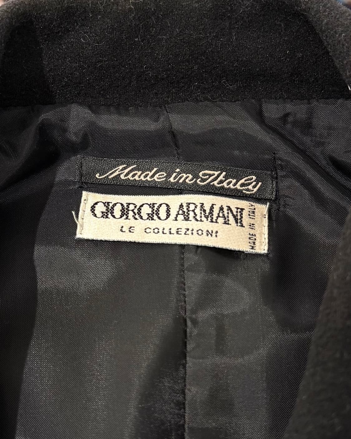 조르지오 아르마니 블랙 울 블랜드 롱 코트 상품이미지7