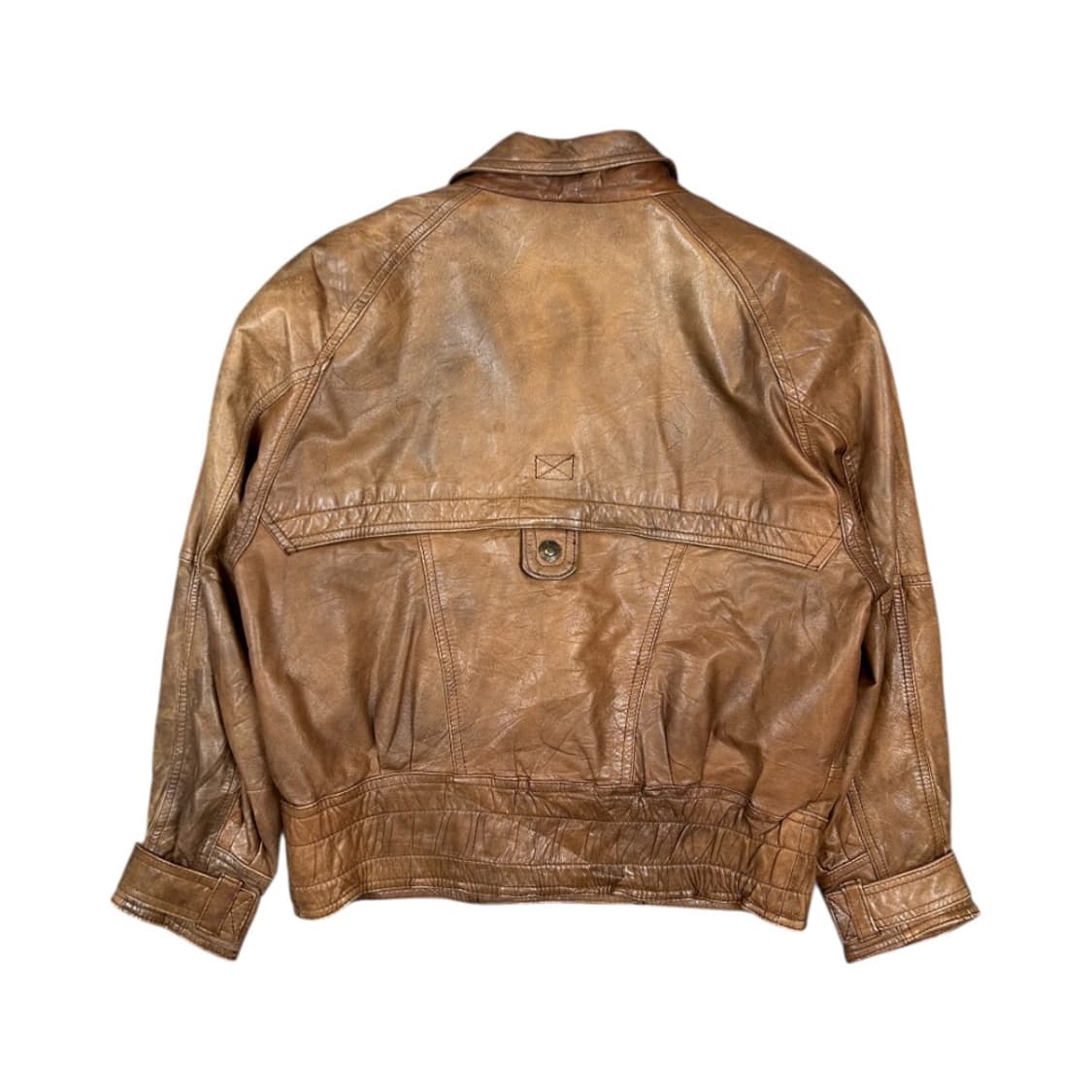 (M) 유럽빈티지 90s 브라운 크롭 레더 자켓 OJ-014 상품이미지2