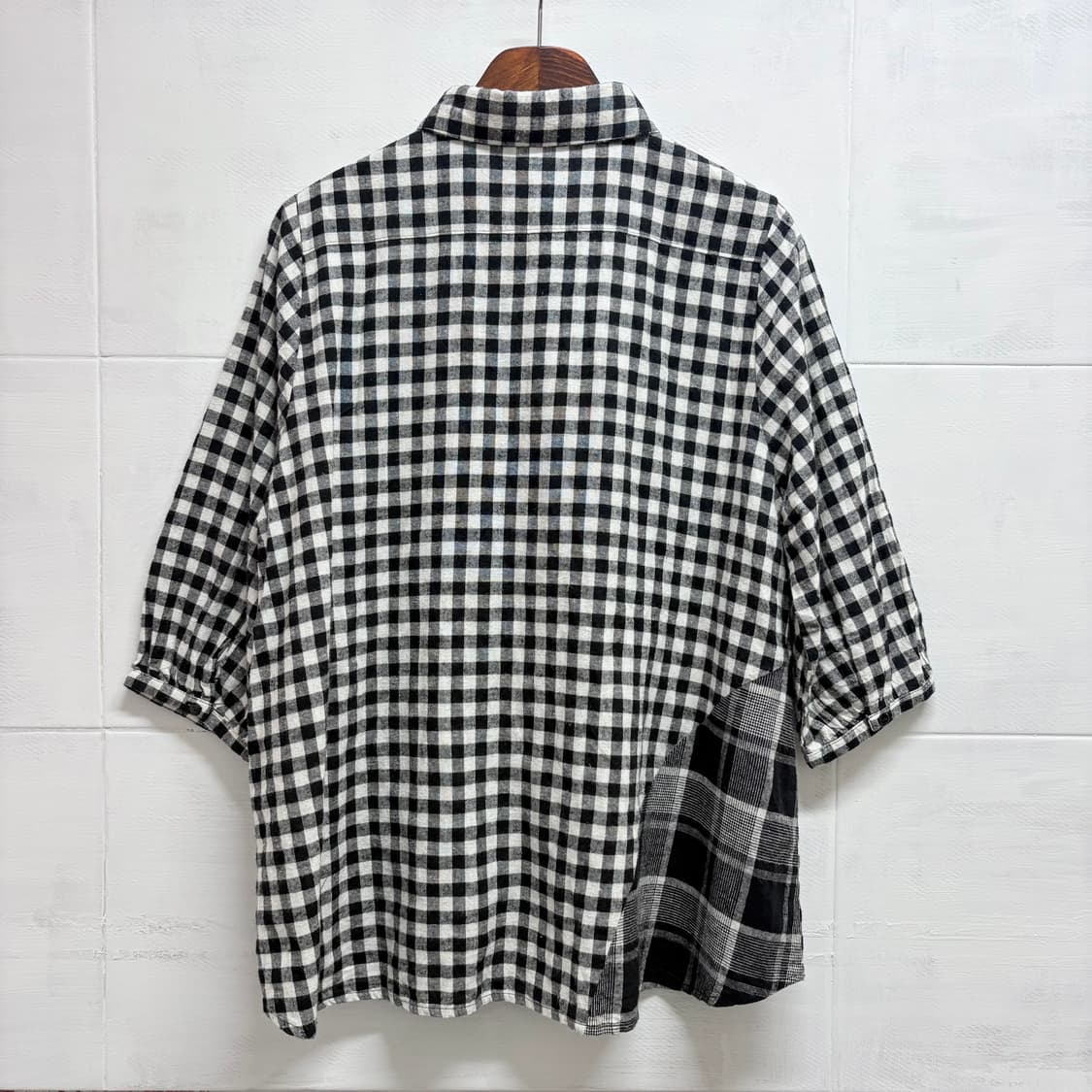 La nature 패치워크 모리걸 체크 셔츠 블라우스  JPN 상품이미지6