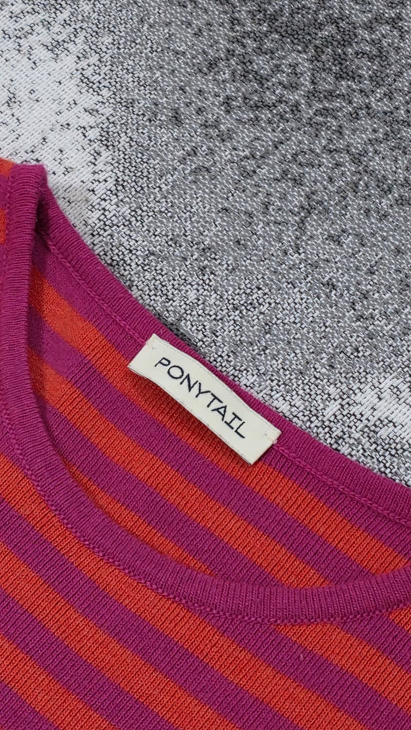 포니테일 ponytail 스트라이프 니트티 드래곤후르츠 색상 상품이미지4