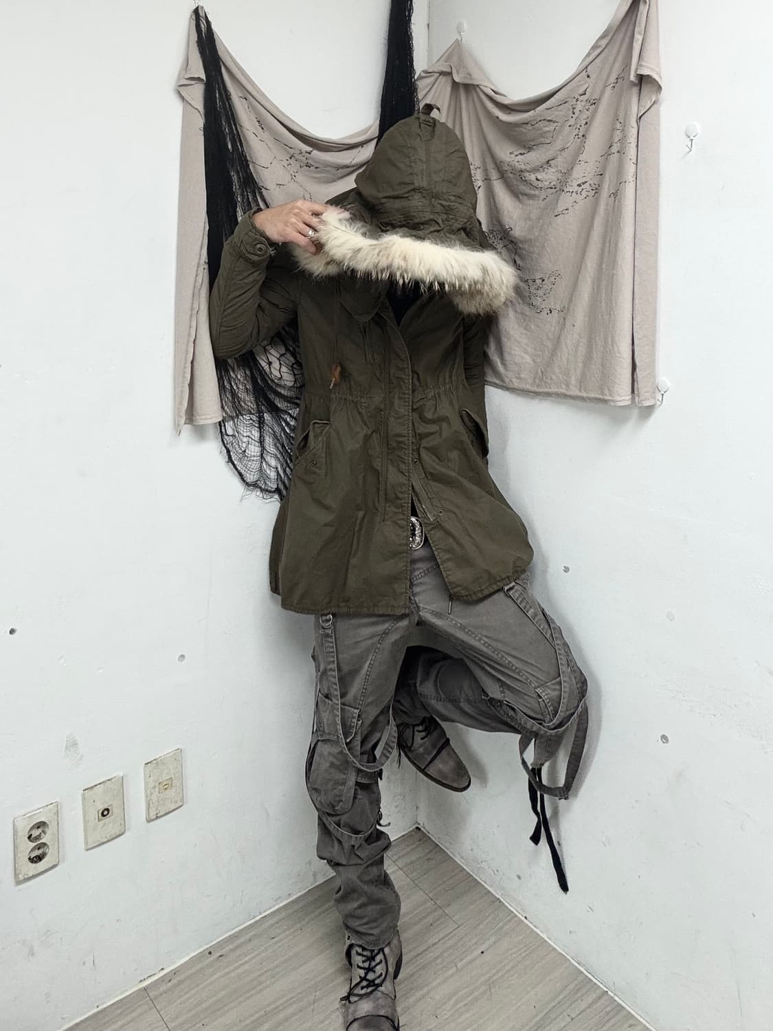 [2000s G.O.A] Archive Grunge Raccoon Fur 상품이미지2