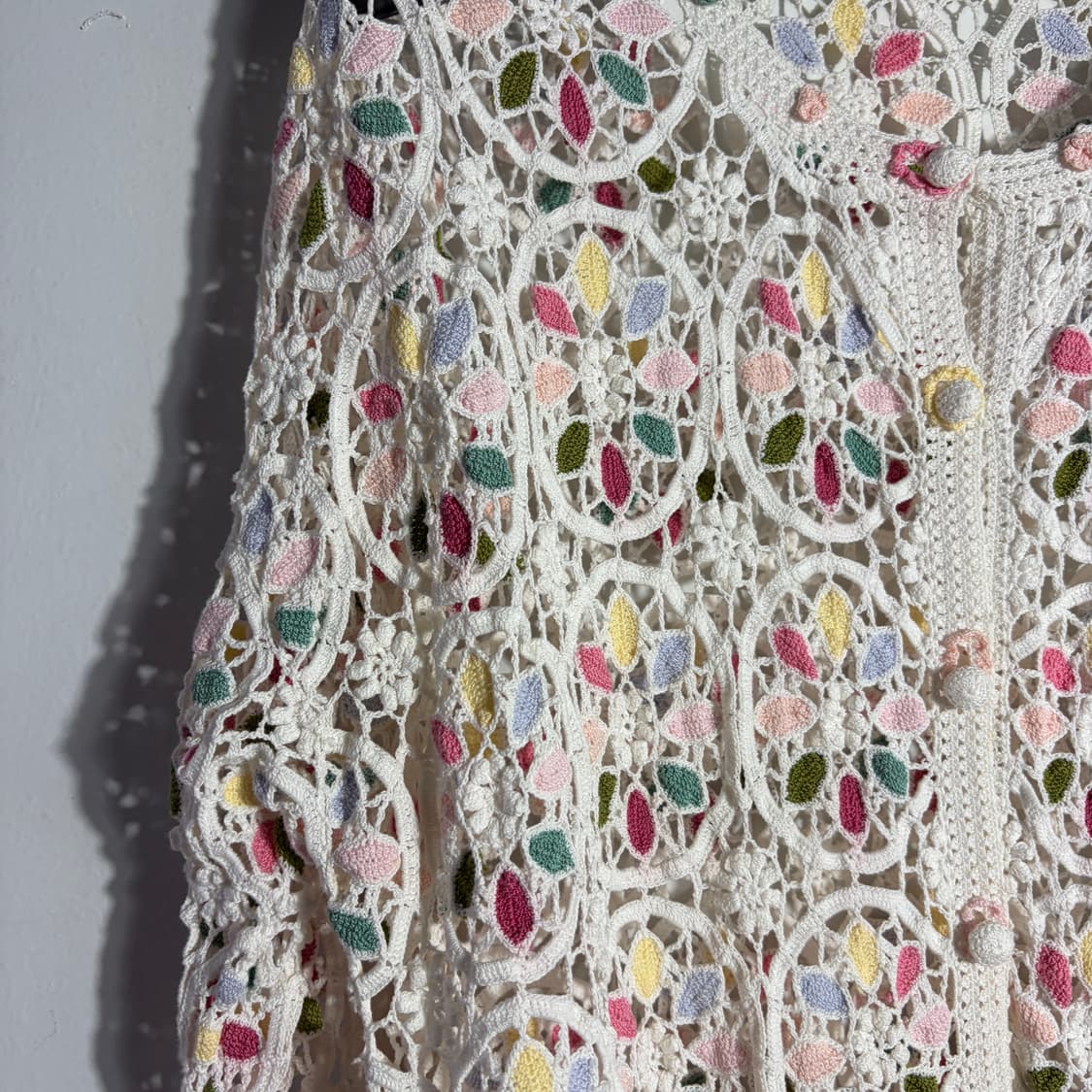 빈티지 모리걸 플라워 패턴 화이트 그물니트 (무료배송) 상품이미지2