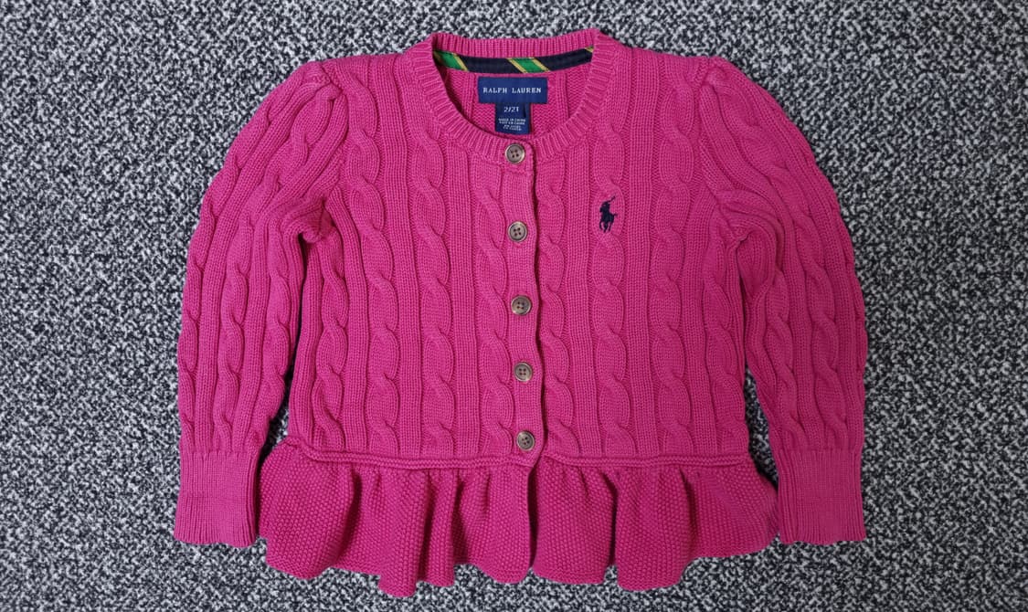 [무료배송][90]폴로 키즈 케이블 니트 가디건 상품이미지1