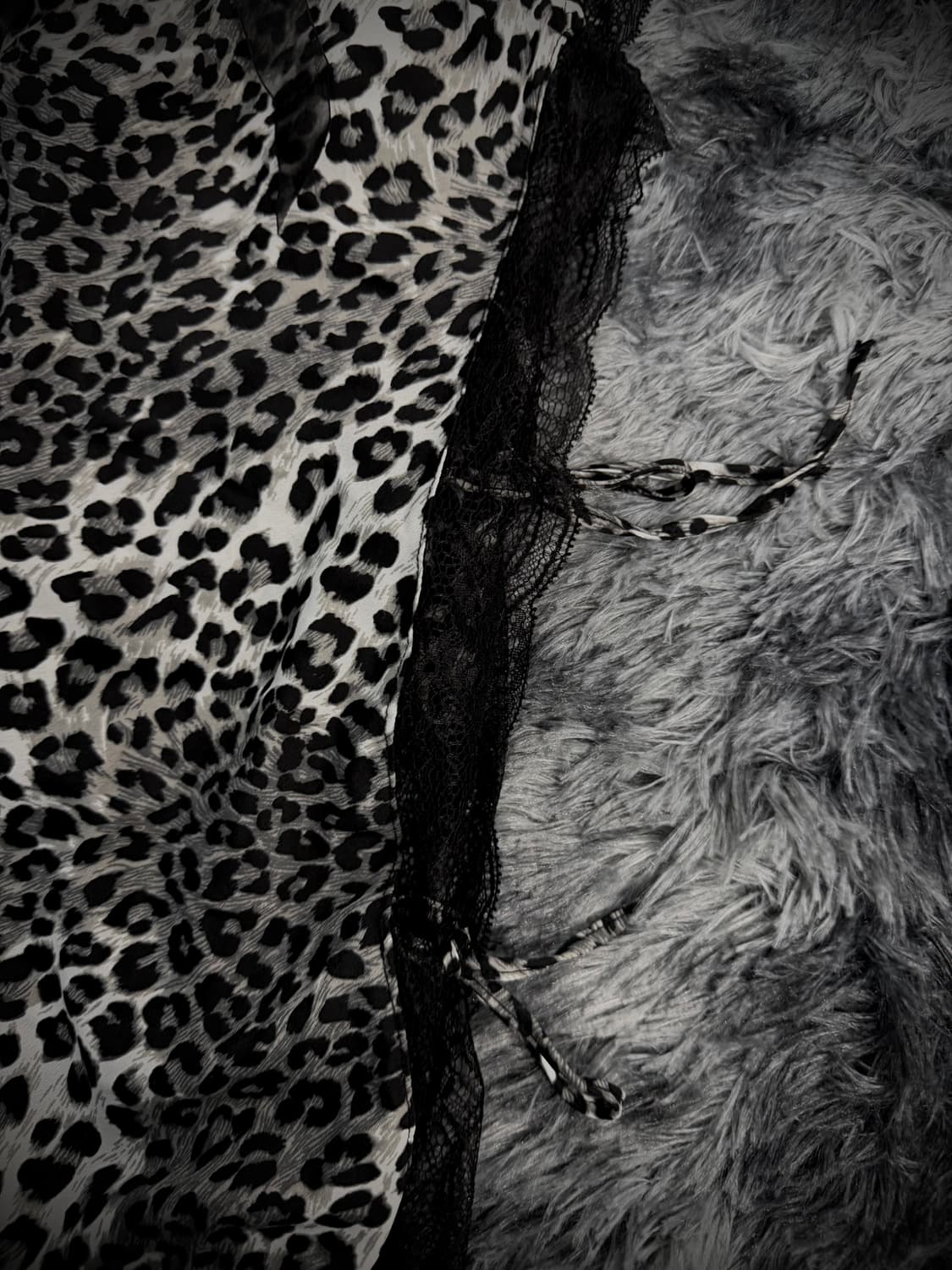 그레이 호피 레이스 슬립나시 상품이미지5