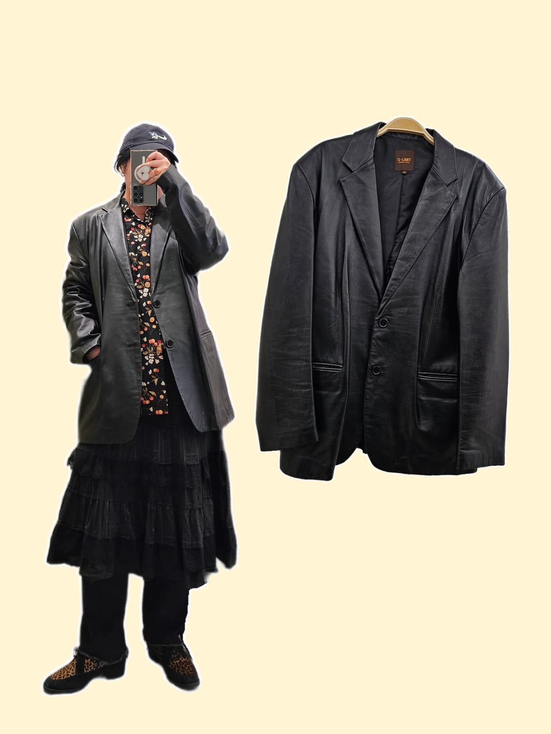 G-Limit 블랙 램스킨 블레이저 상품이미지1