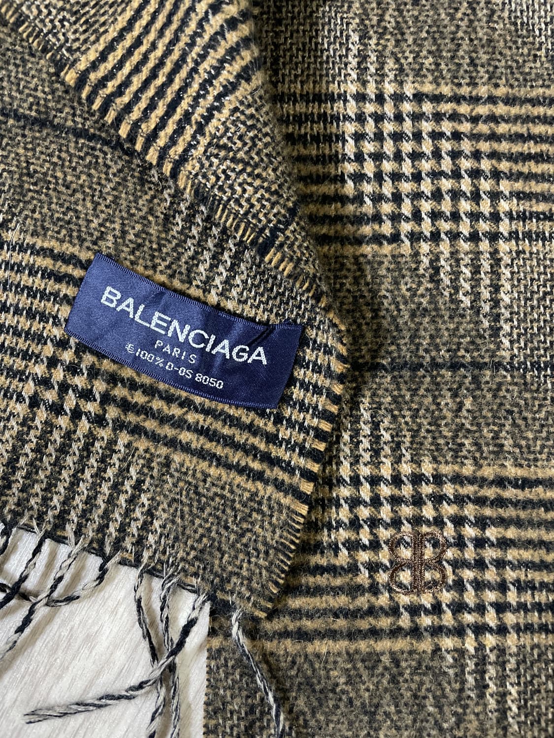 발렌시아가 빈티지 체크 머플러 울 스카프 목도리 상품이미지3