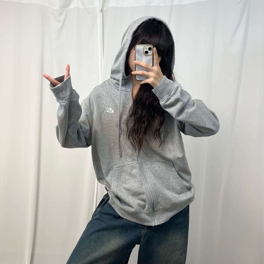 Nike gray hood zip-up  상품이미지2
