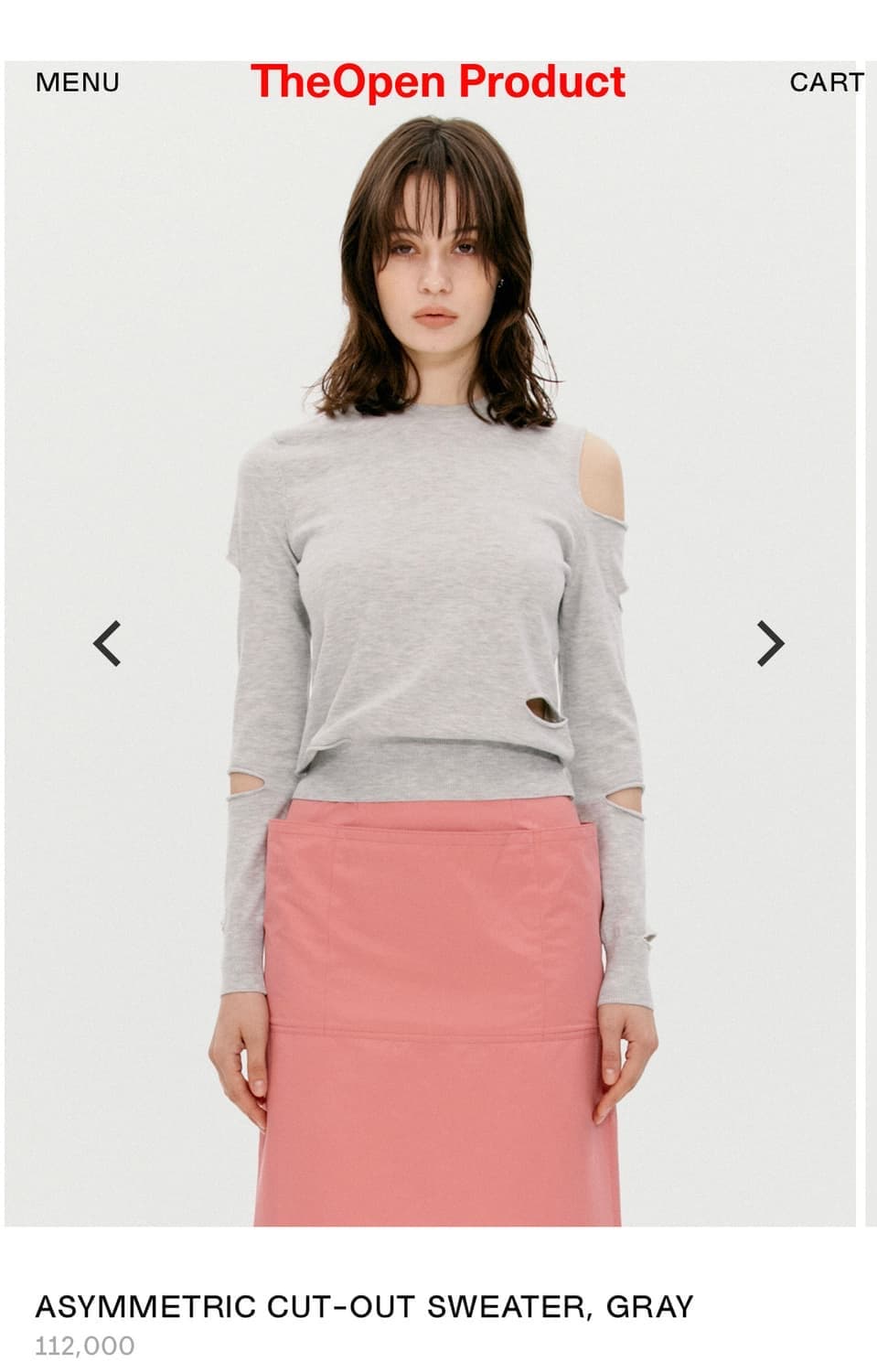 더오픈프로덕트 YY 컷아웃 스웨터 그레이 상품이미지1