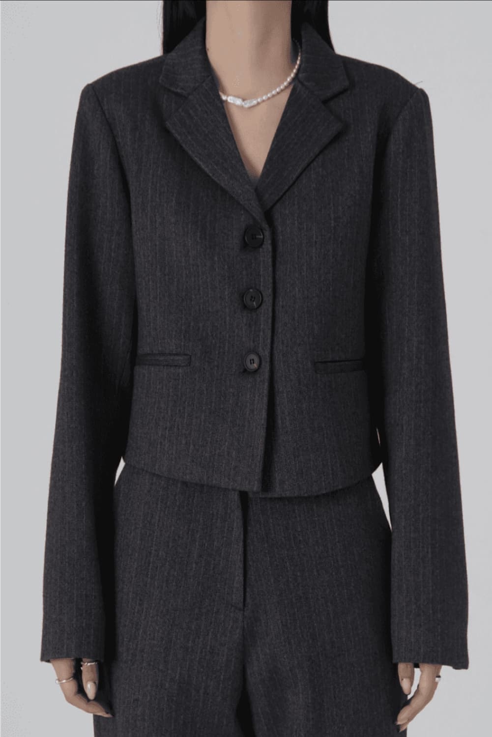 트리밍버드 헤링본 셋업 자켓 (다크 그레이) 상품이미지1