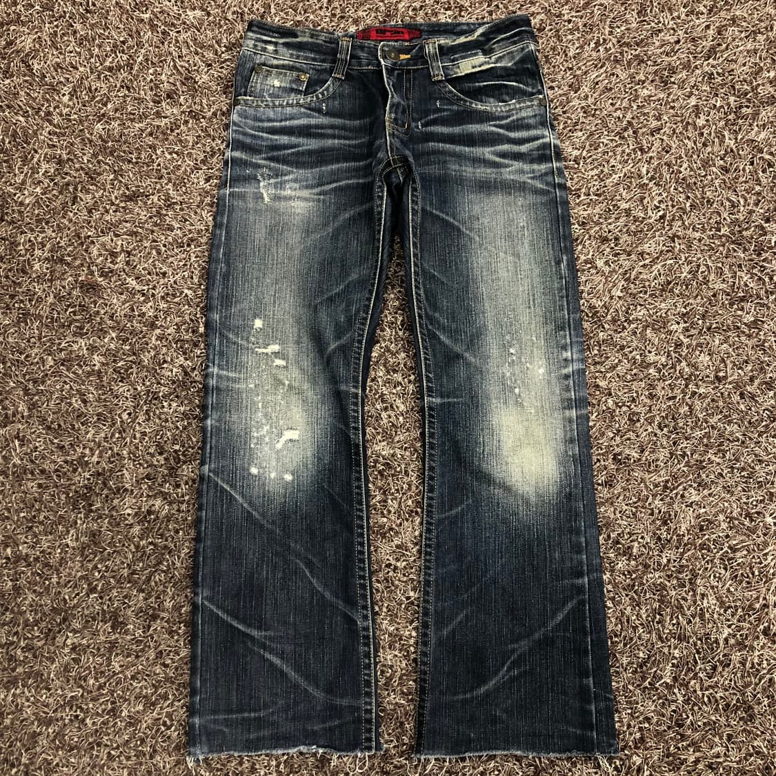 빈티지 Y2k 데미지 워싱 데님 팬츠 상품이미지1