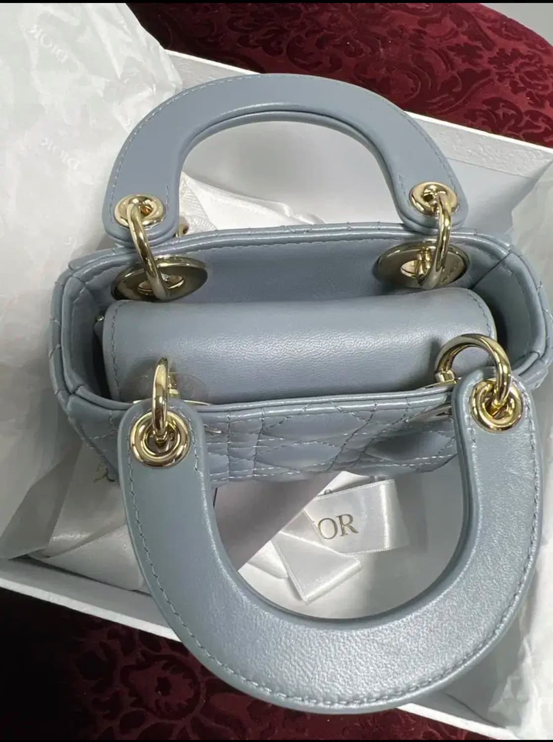 디올 레이디백 마이크로 (클라우드블루 새상품) 상품이미지8