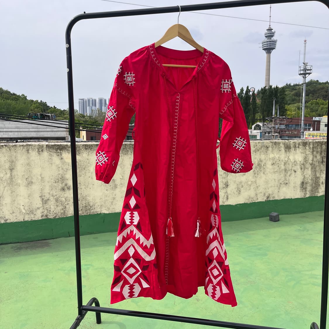 Embroidered Enthic Maxi Dress 상품이미지1