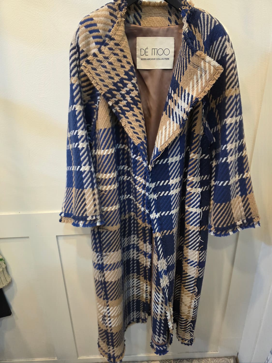 데무 한정판 하운드투스 트위드 롱 코트 상품이미지2