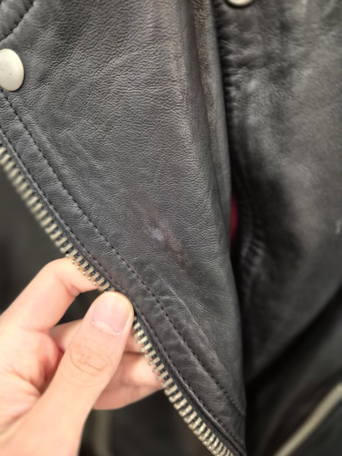 ALLSAINTS 블랙 램스킨 라이더 자켓 UK S 상품이미지8