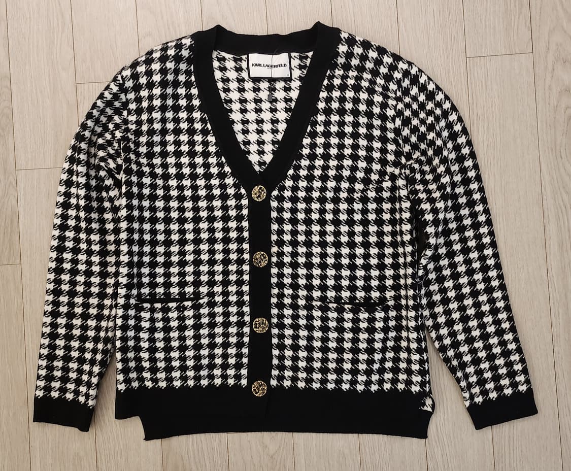 칼 라거펠트 하운드투스 패턴 가디건 상품이미지1