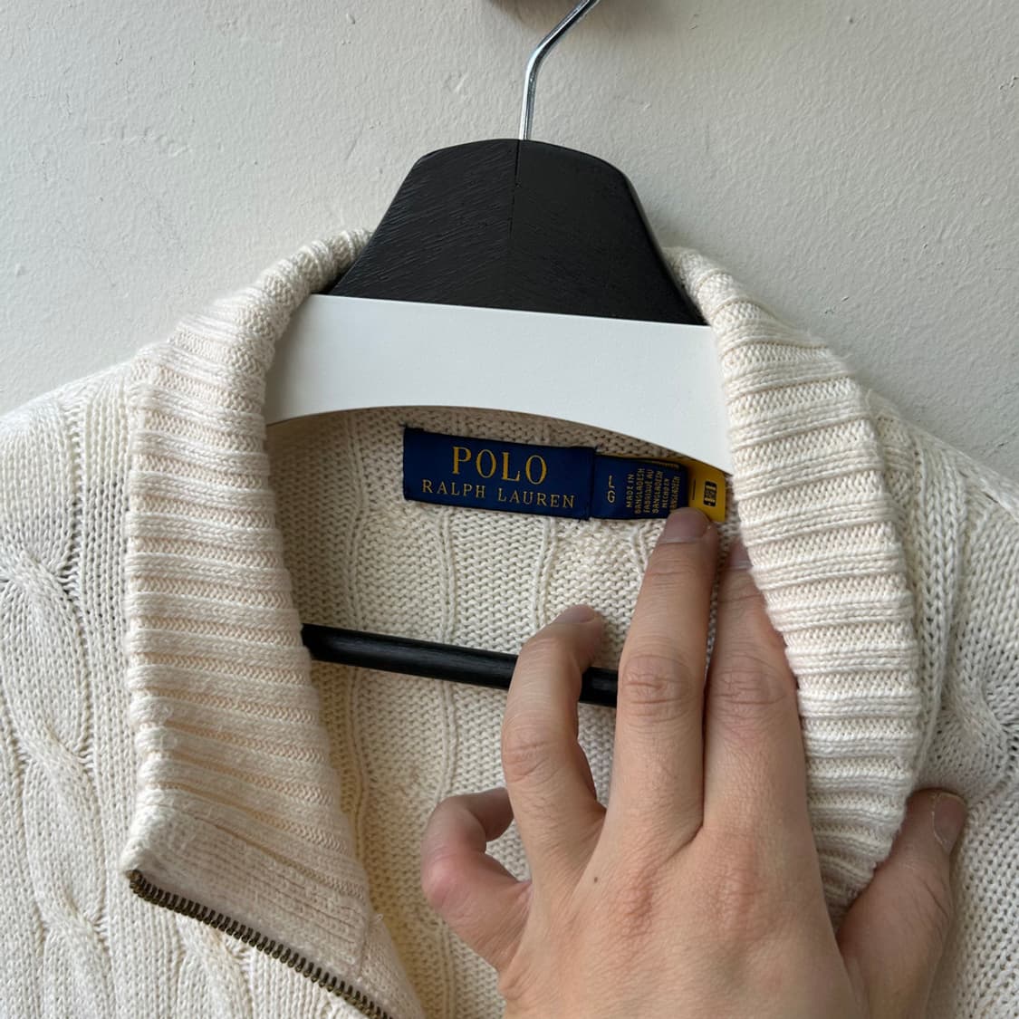 16451 - 폴로 랄프로렌 화이트 케이블 니트 집업 상품이미지3