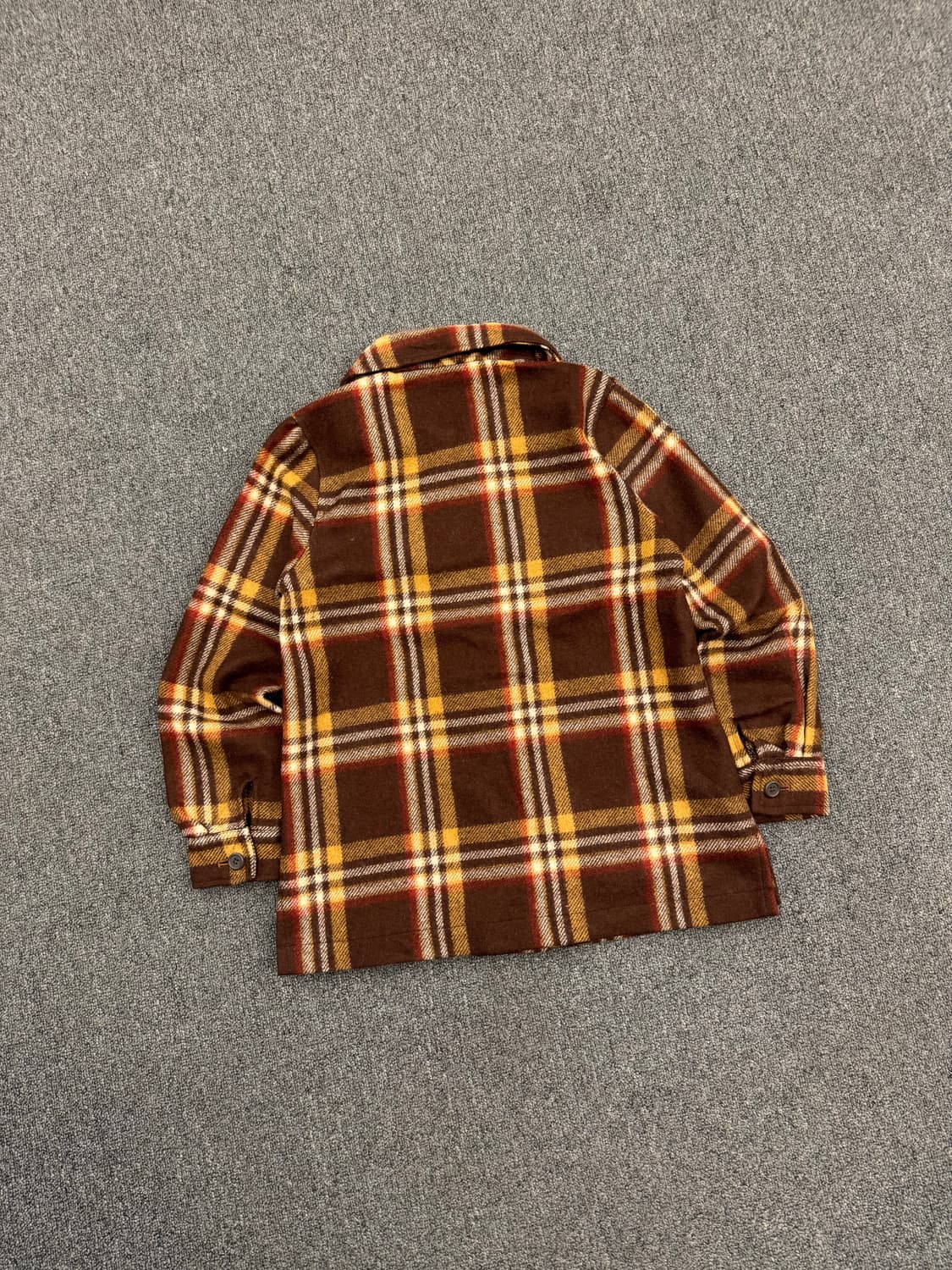 9)맥그리거 빈티지 여성 브라운 체크패턴 울 숏 코트 상품이미지4