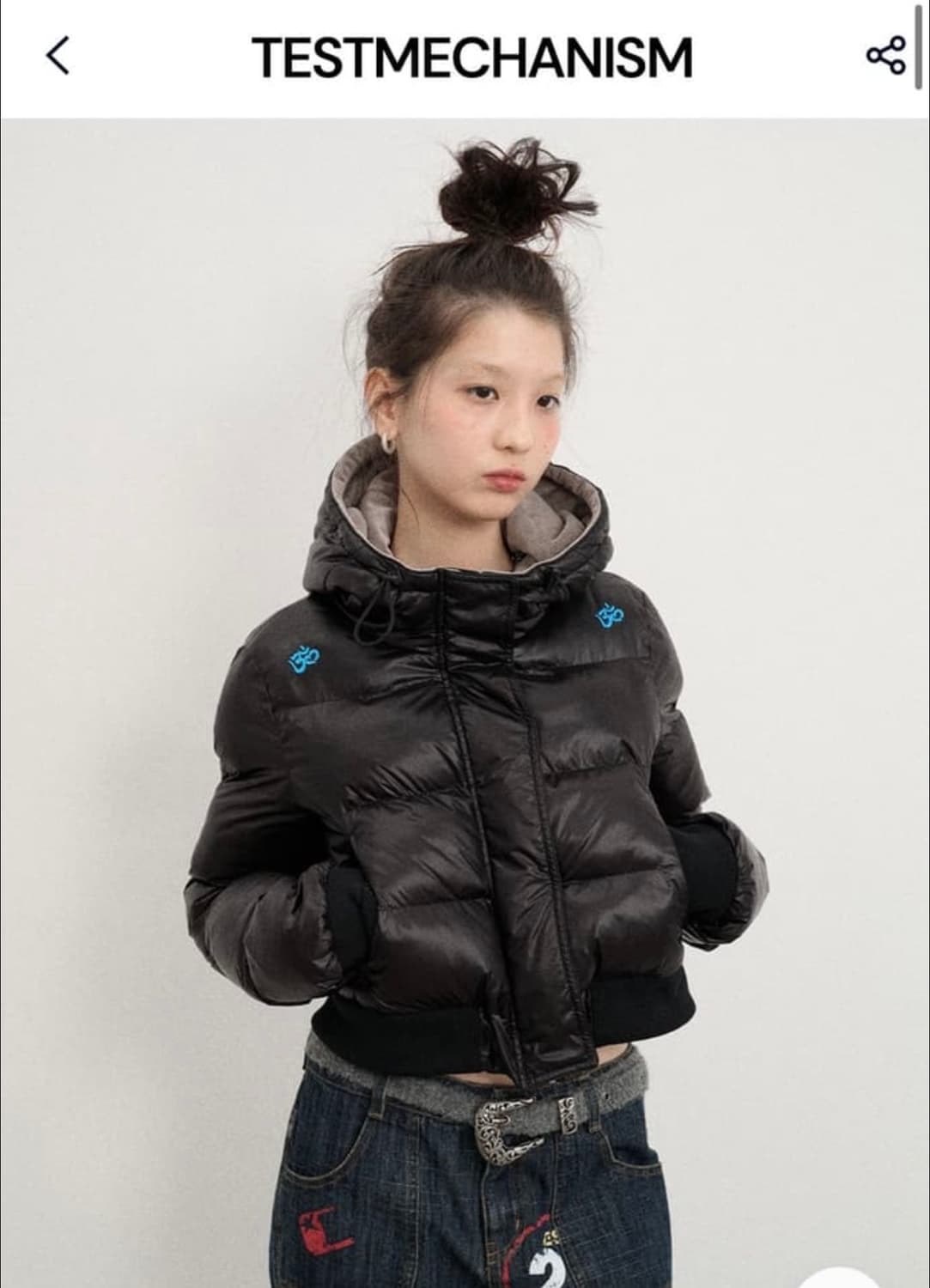Testmechanism 숏패딩 블랙 M 상품이미지1