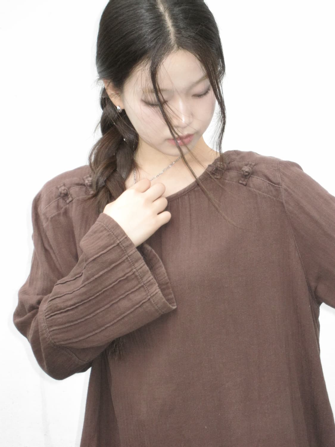 브라운 보호 블라우스  상품이미지7
