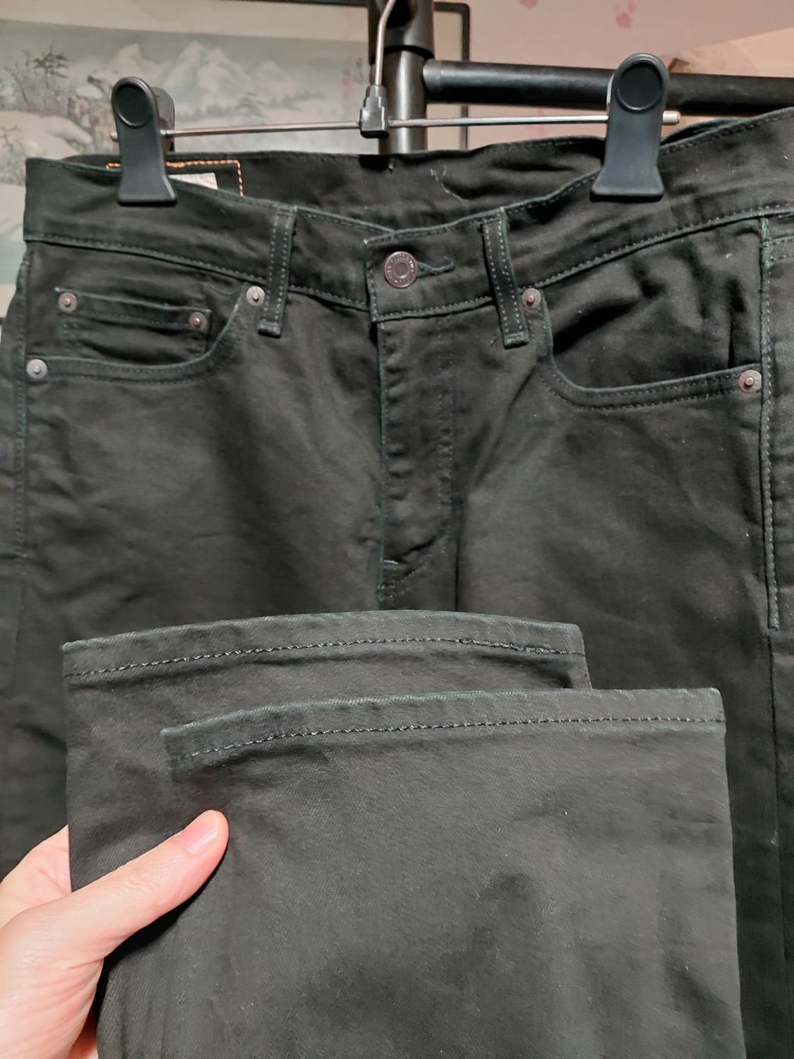 [리바이스505]프리미엄 스트레이트핏 블랙 데님 청바지 30사이즈 상품이미지9