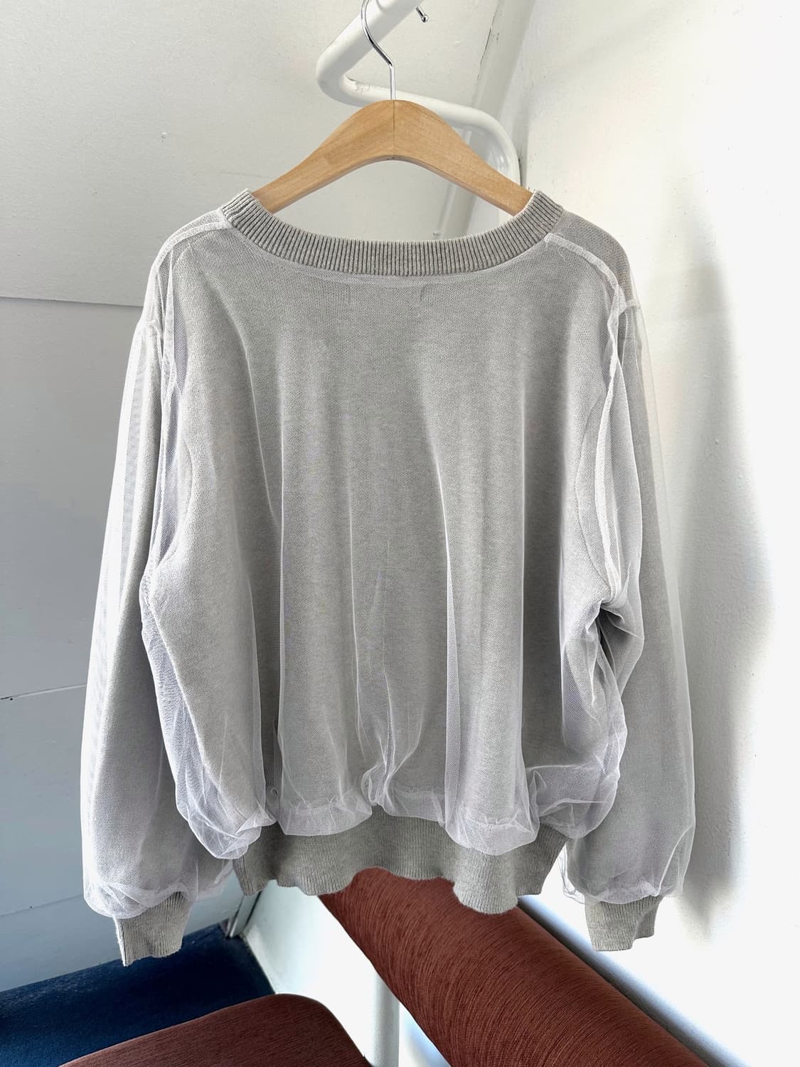 Design meshed knit layer knit P/O 상품이미지4