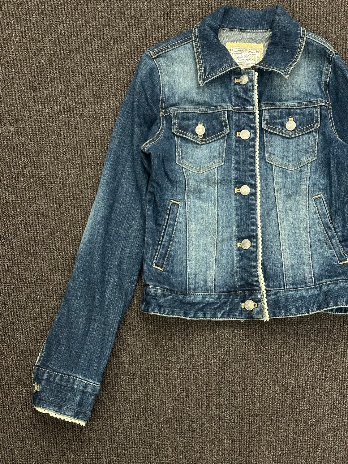 M)CECIL McBEE 빈티지 여성 레이스 디테일 데님자켓 상품이미지2