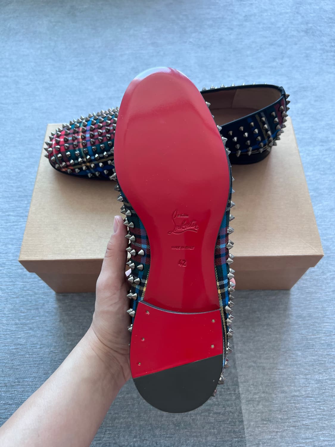 [42] 새상품 크리스찬루부탱 타탄체크 롤러보이 상품이미지9