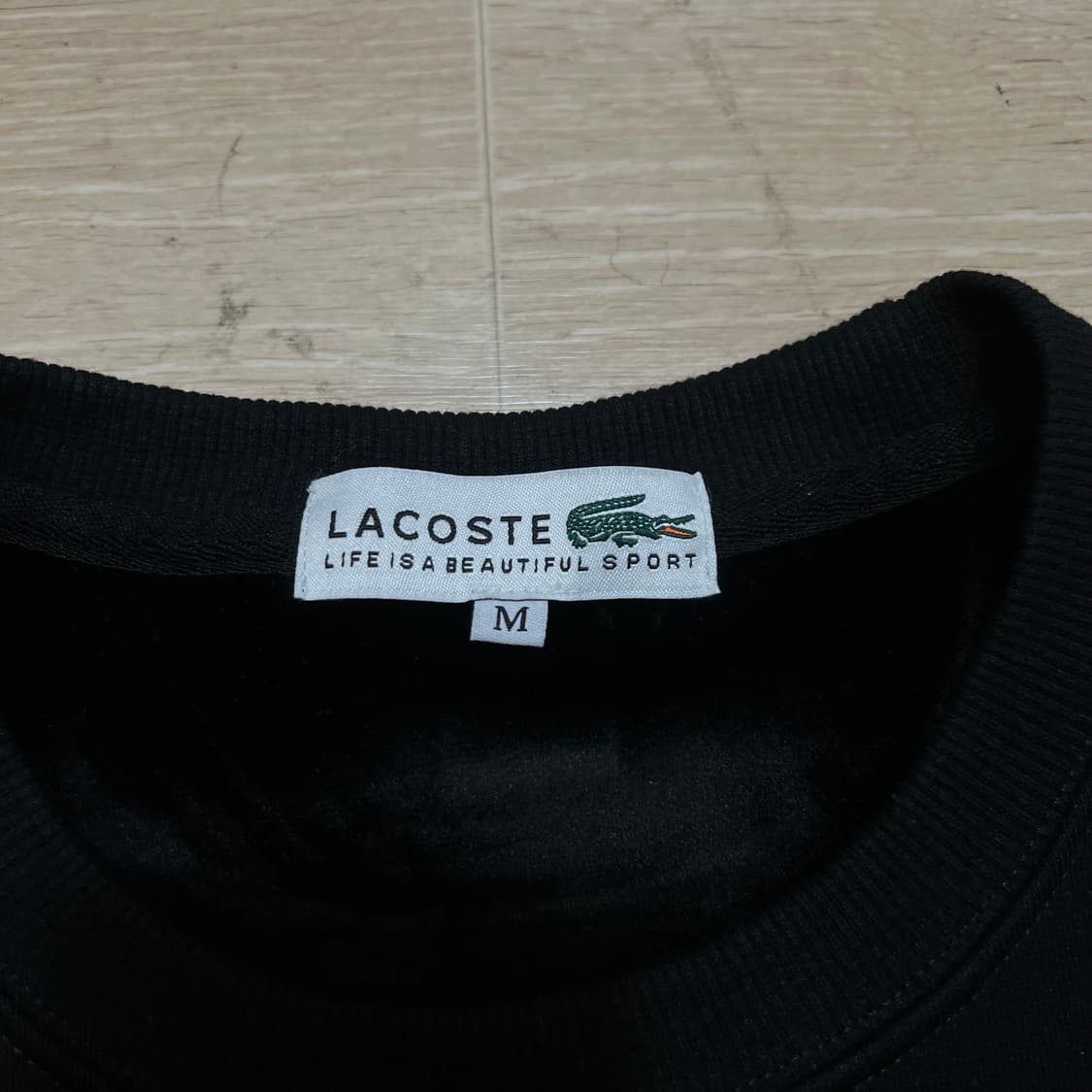 라코스테 자수로고 안감 맨투맨 크루넥 티셔츠 [블랙] M/95 상품이미지5