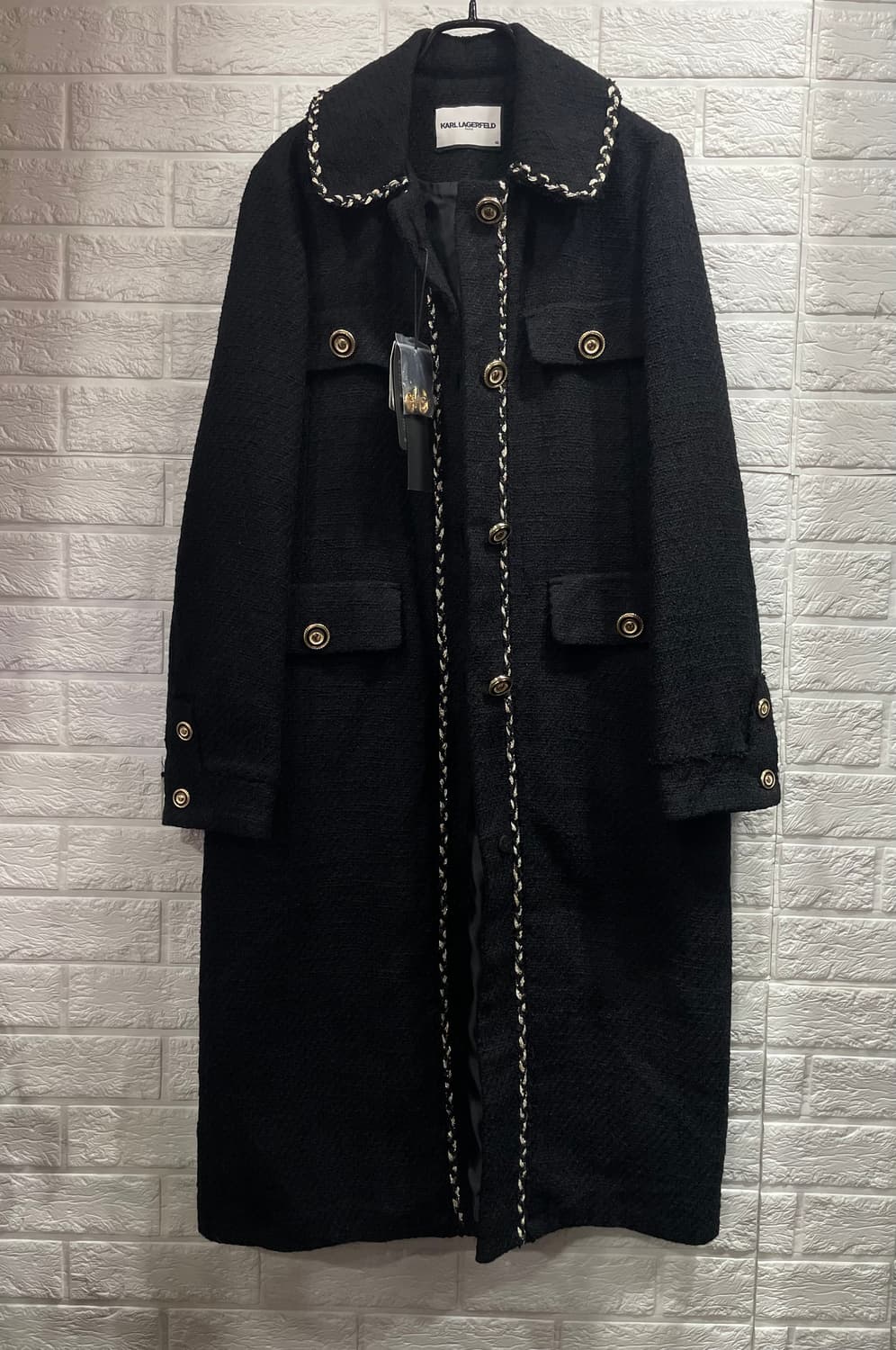 칼라거펠트 트위드 롱코트 새상품:) 하객룩오피스룩데이트룩 상품이미지6