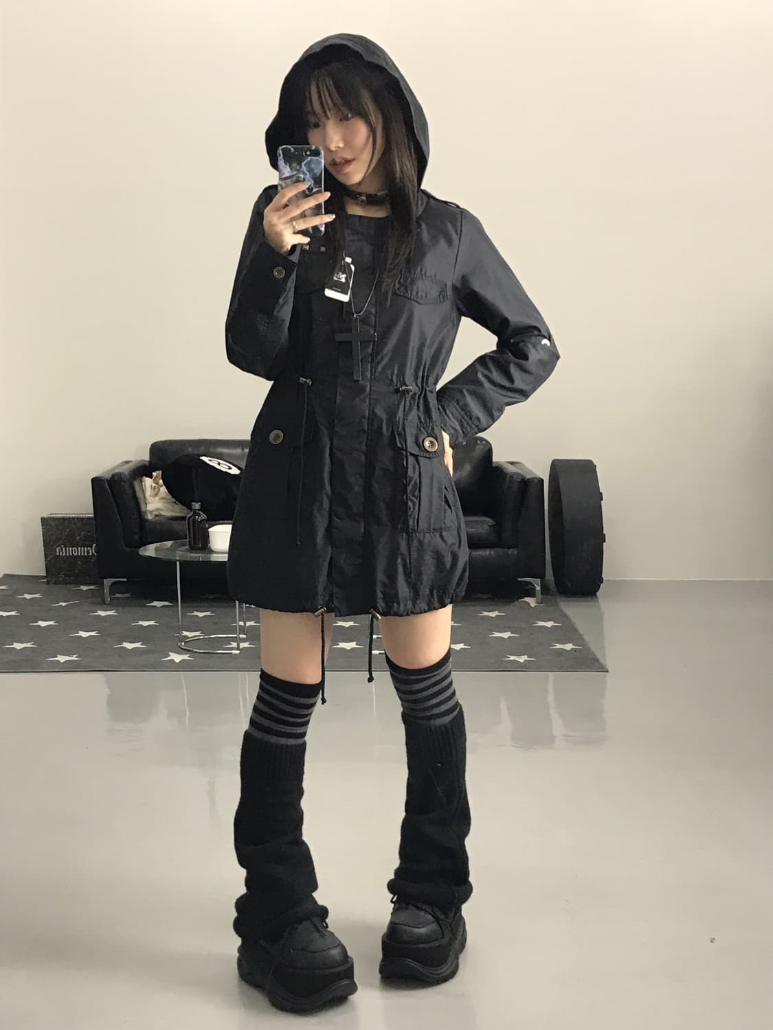 Jpn Black Nylon Puffer Jackets 상품이미지1