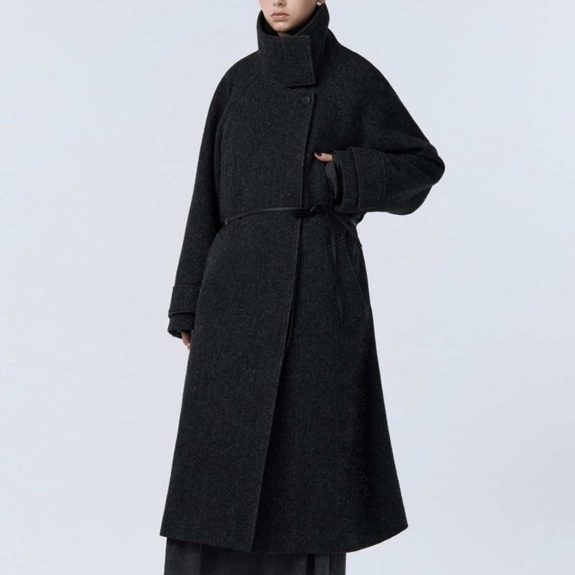 Treemingbird 하이넥 스트랩 레글런코트 상품이미지1