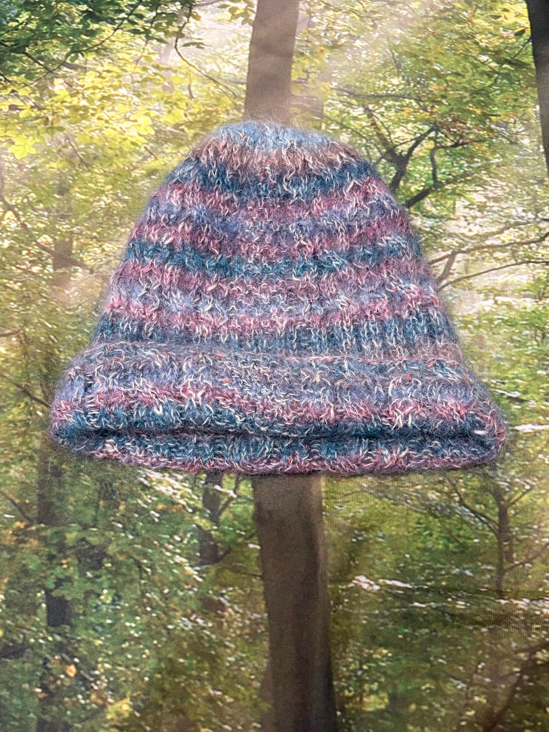 레인보우 빈티지 뜨개 비니 상품이미지1