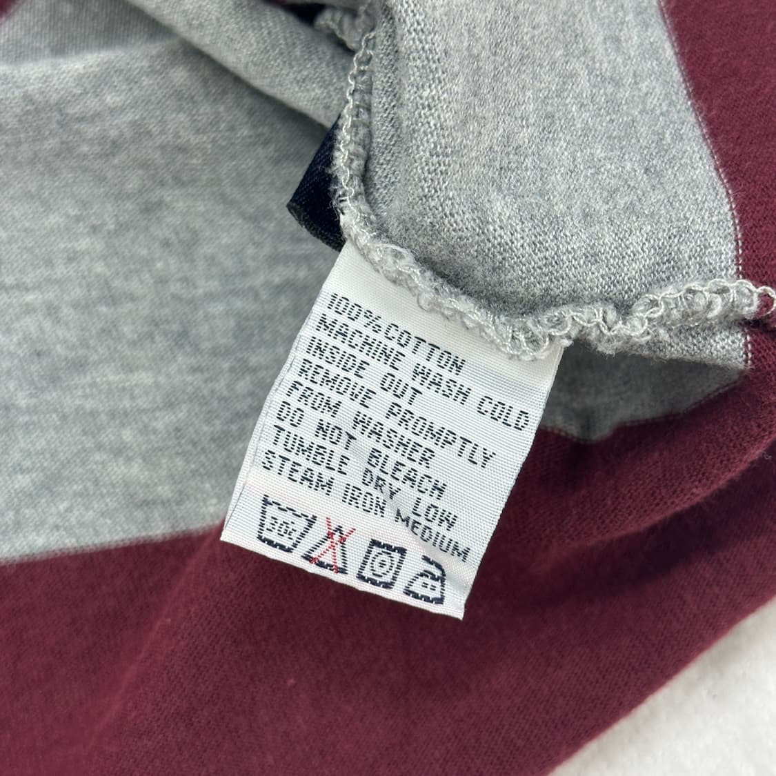 NAUTICA XL 오버핏 빈티지 레드 그레이 단가라 긴팔 카라티셔츠 상품이미지5