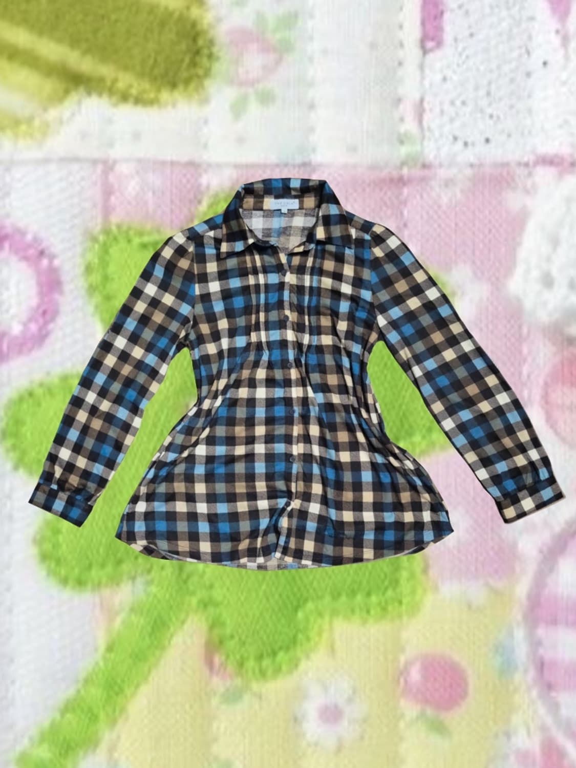 세오리아 일본 빈티지 모리걸 체크 셔츠 블라우스 상품이미지1