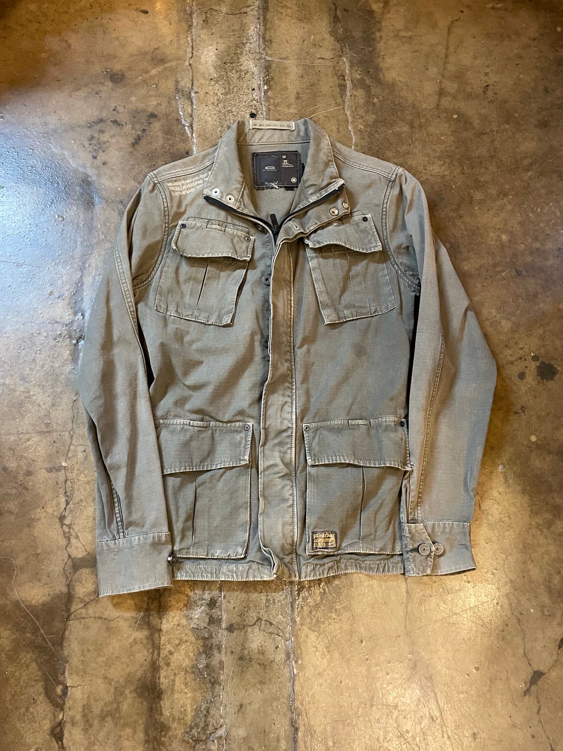 지스타 오리지널 로우 카키 올리브 데님 자켓 상품이미지1