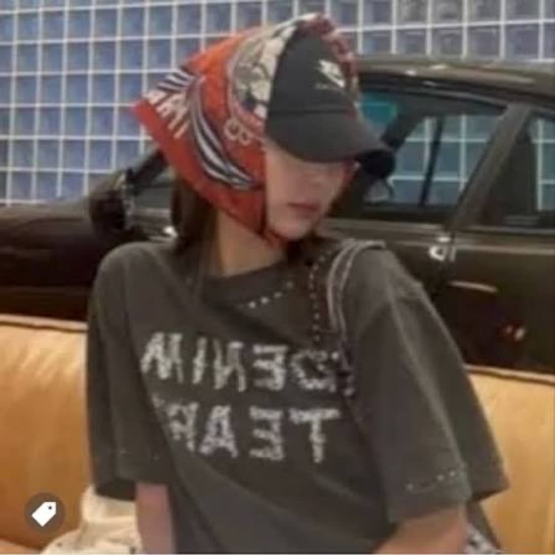 [OS] 캐피탈 컬러드 반다나 앵그리 캣 네이비 상품이미지2