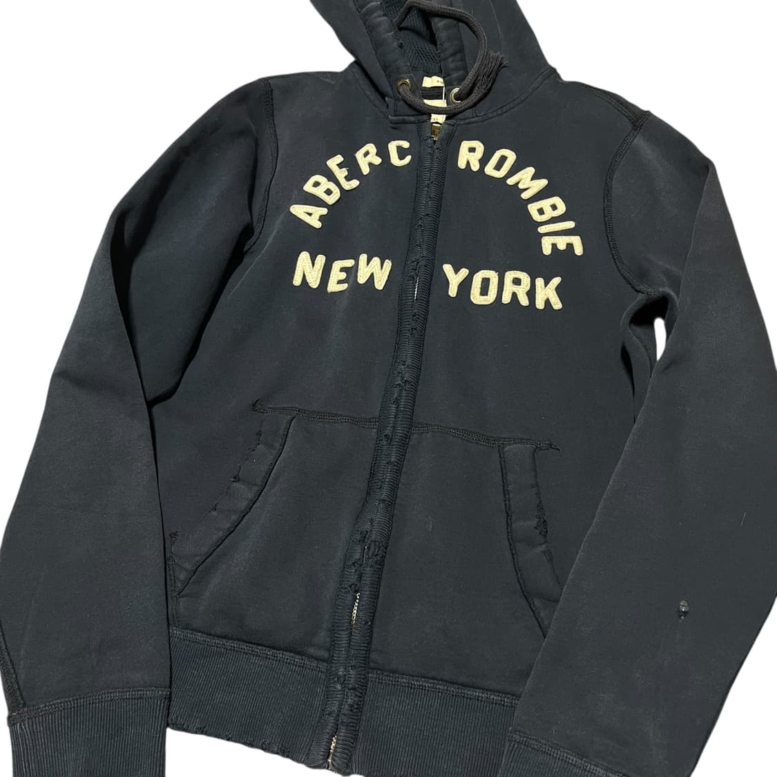 아베크롬비 아치로고 네이비 후드 집업 상품이미지3