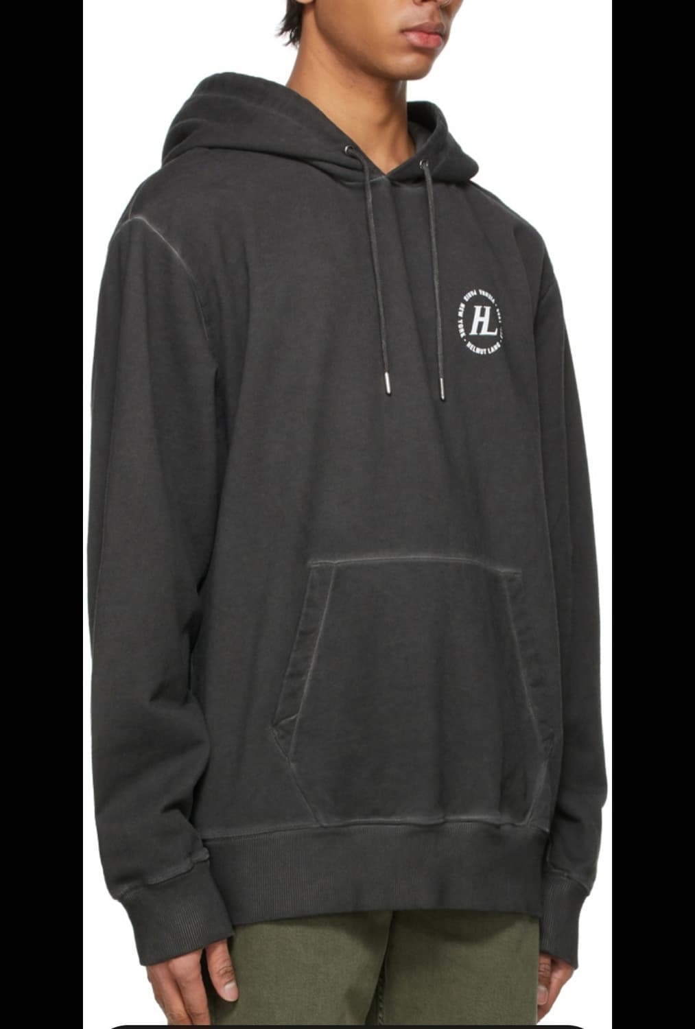 [새제품]XL 헬무트랭 후드티 차콜그레이 가먼트다잉 후디 맨투맨 백로고 상품이미지2
