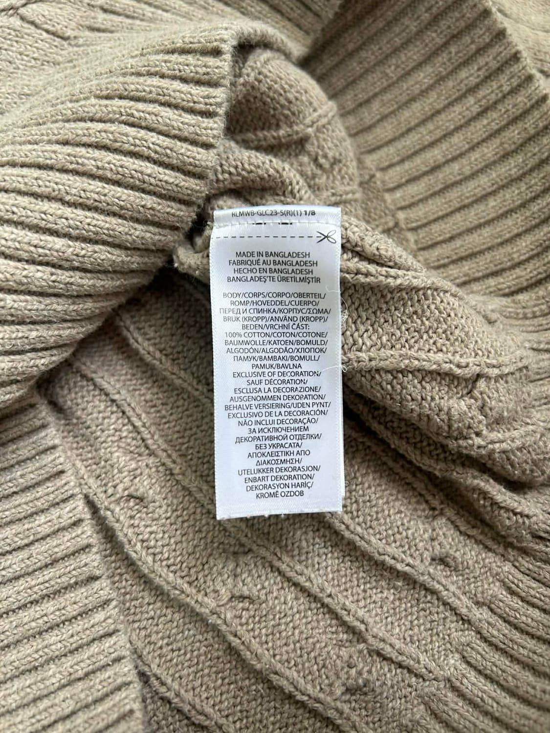 [M] 폴로 랄프로렌 신형 큐알 케이블 코튼 니트 스웨터 베이지 상품이미지6