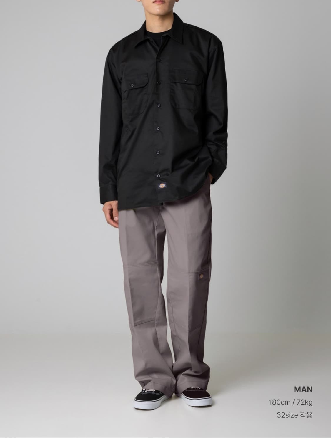 34] 디키즈 루즈핏 더블니 워크팬츠 실버 상품이미지1