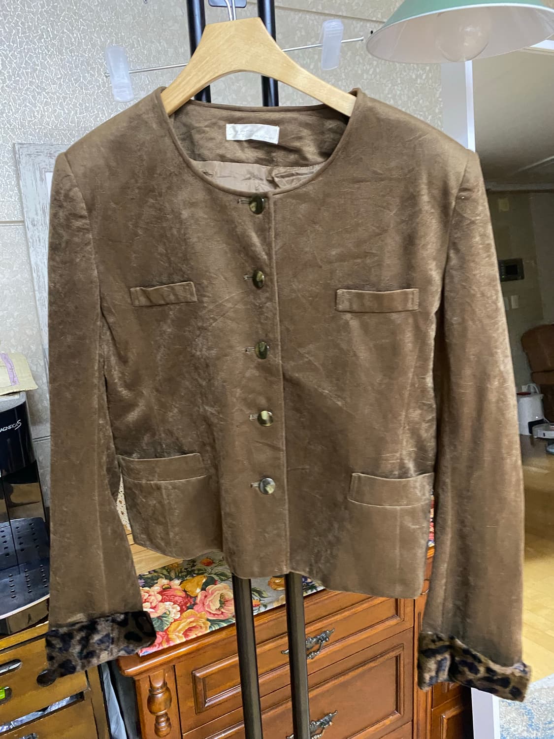 호피 배색 자켓 상품이미지1