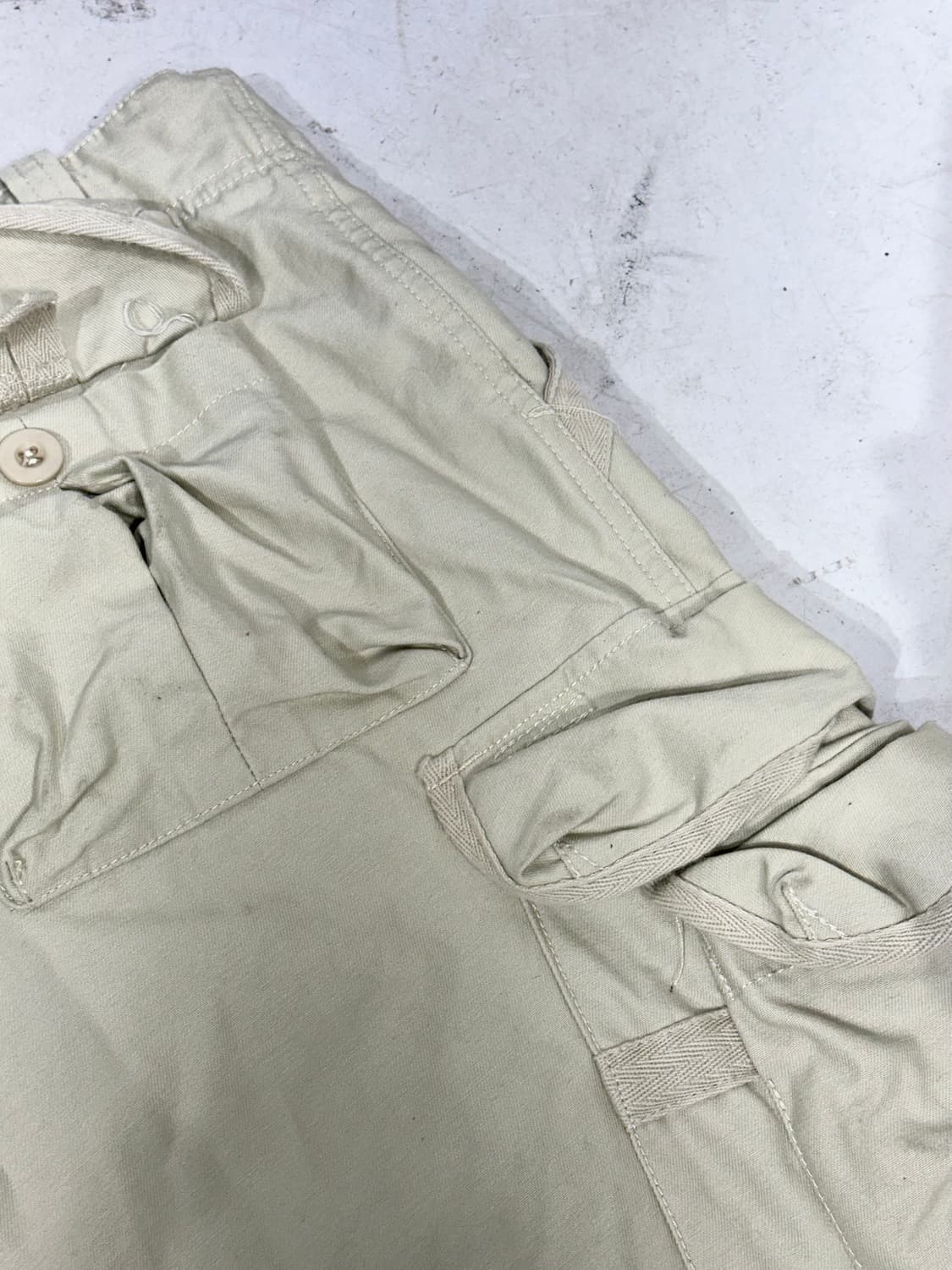 빈티지 아이보리 버뮤다 와이드 카고 팬츠 반바지 L 상품이미지6