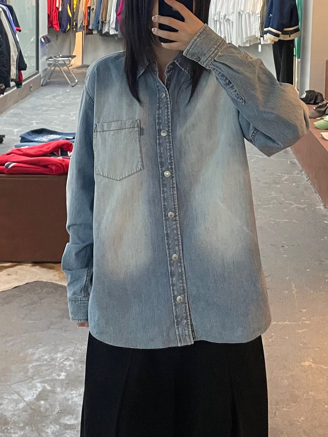 리바이스 워싱 데님 셔츠 H2194 상품이미지1