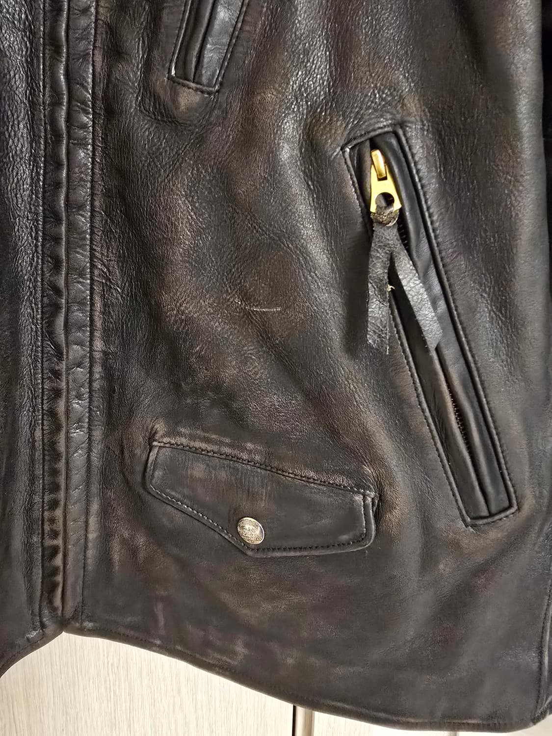 RRL 슬림핏 레더 모토 가죽자켓 XL 새제품 상품이미지4