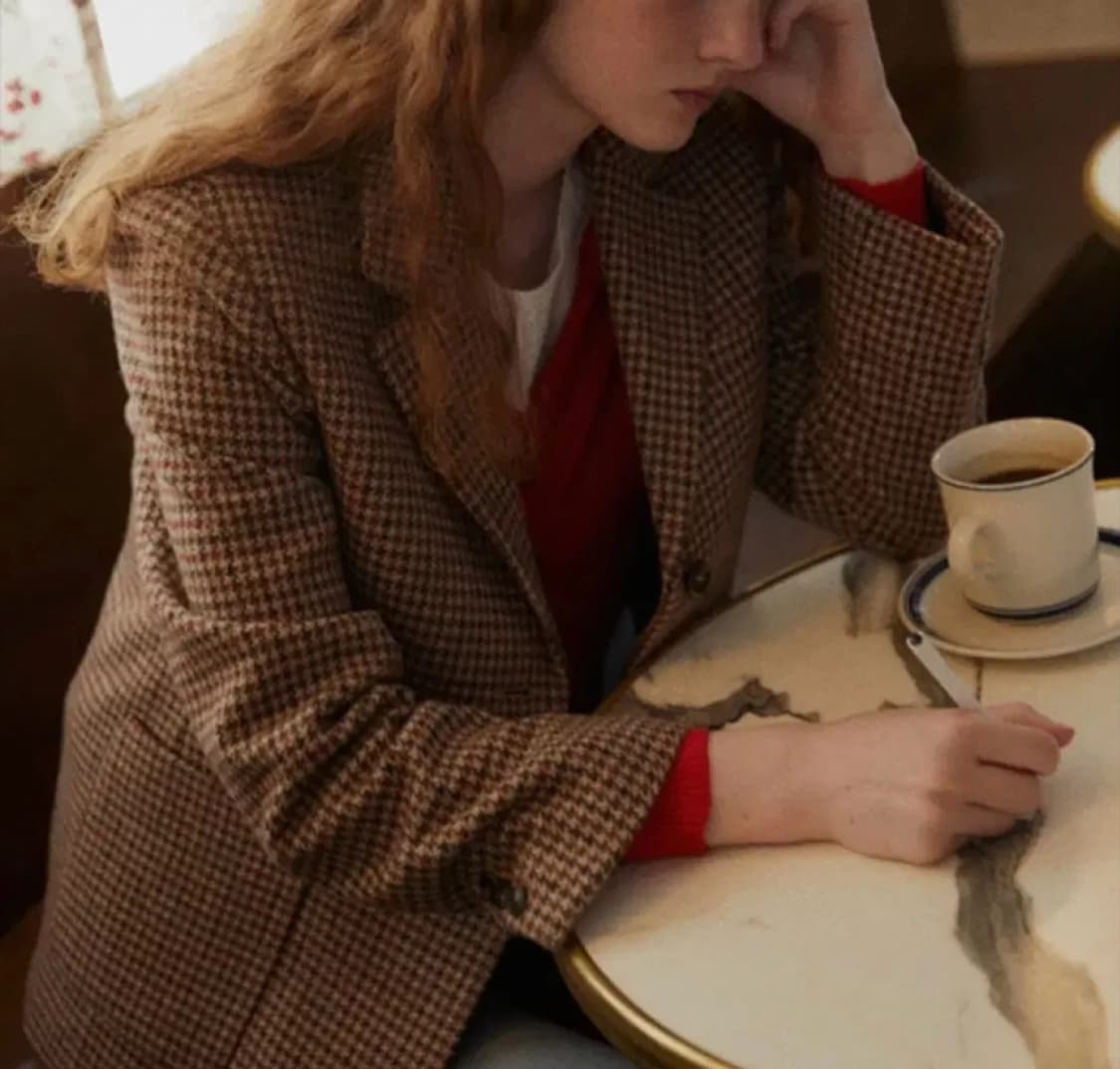 frrw 울하운드 자켓 브라운 체크 M 상품이미지2